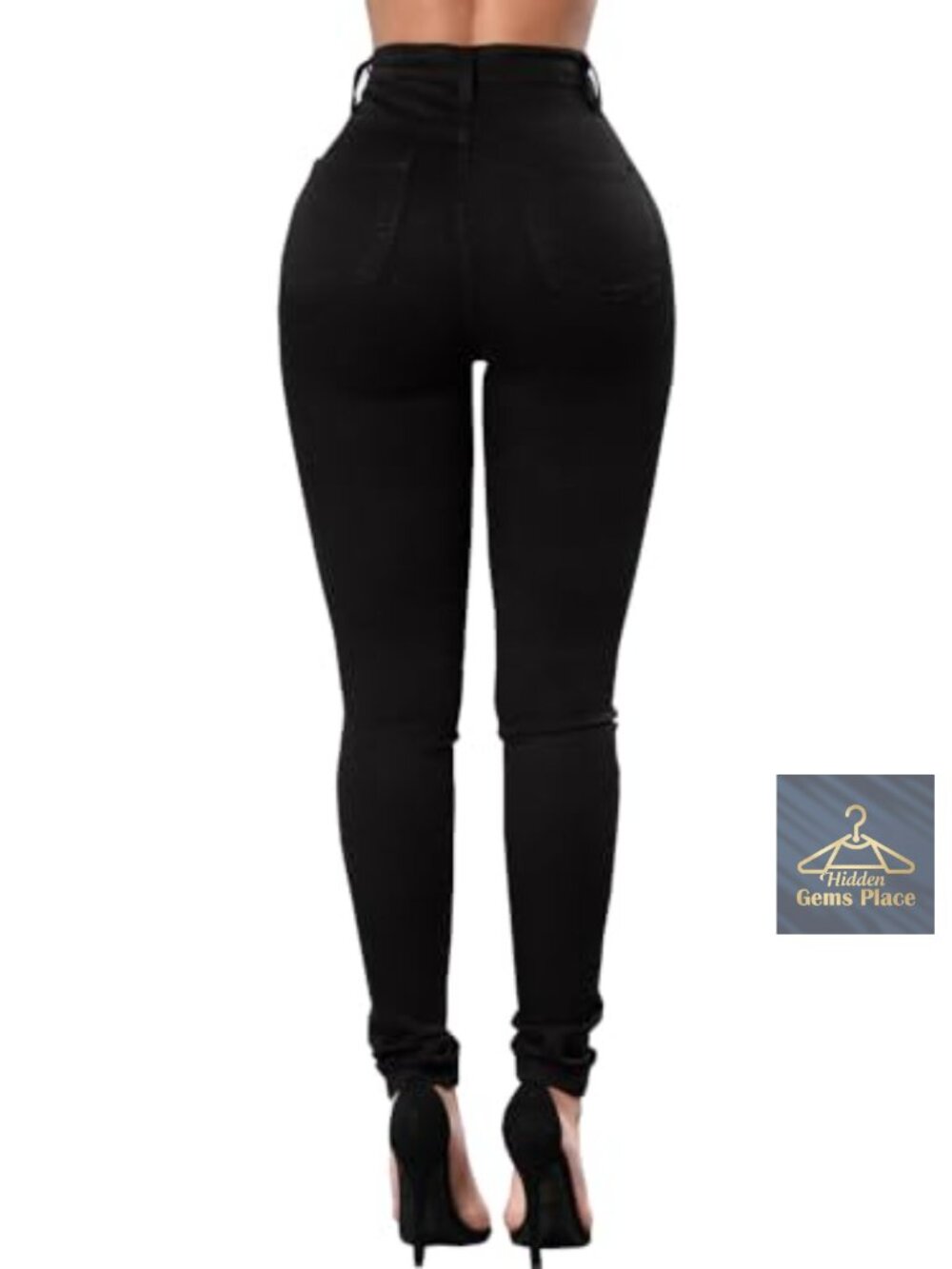 High Waist Skinny Jeans for Women Stretchy Ripped Denim Pants - Picture 4 of 6